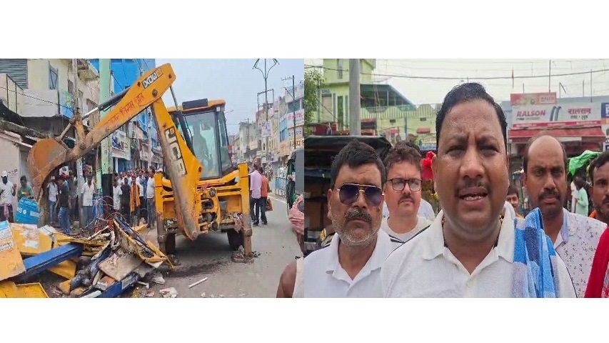 चास चेकपोस्ट में चला अतिक्रमण हटाओ अभियान