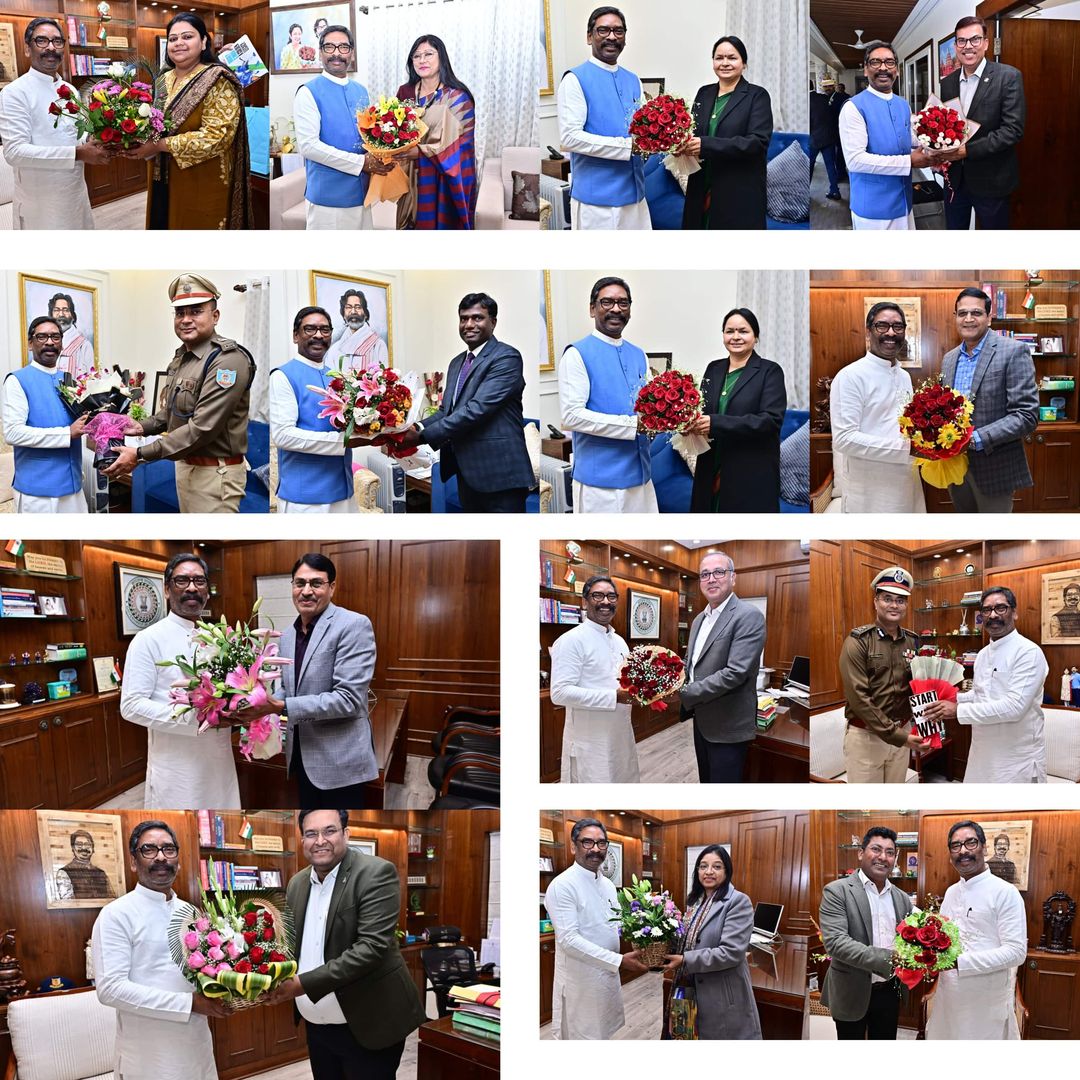 मुख्यमंत्री हेमंत सोरेन ने दी झारखंड वासियों को नववर्ष 2026 की बधाई; अधिकारियों और जनप्रतिनिधियों ने की मुलाकात