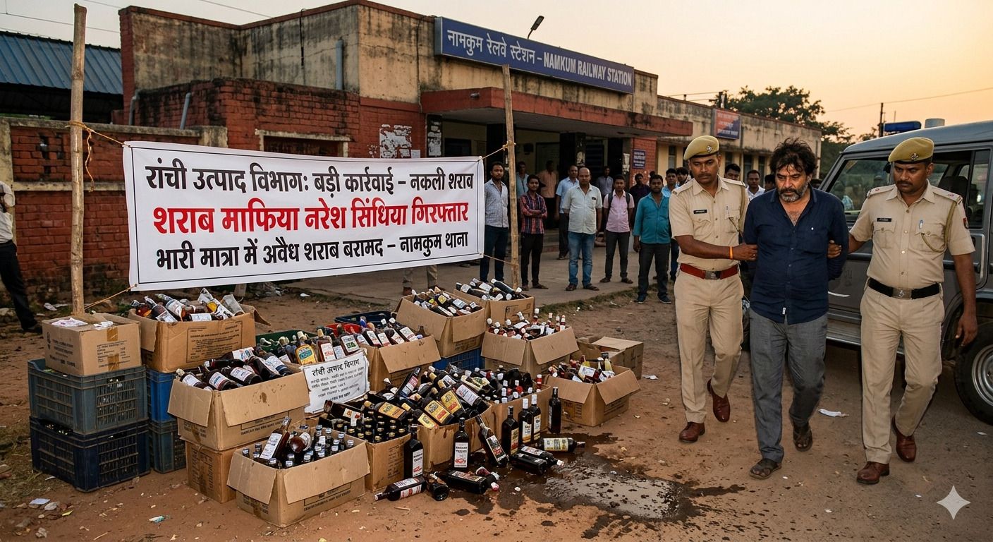 रांची में शराब माफिया नरेश सिंधिया गिरफ्तार: जहरीली शराब कांड के मुख्य आरोपी को उत्पाद विभाग ने दबोचा