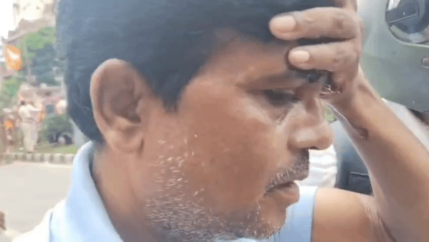 बीजेपी कार्यालय के पास कांग्रेस-भाजपा आमने-सामने, पत्रकार घायल