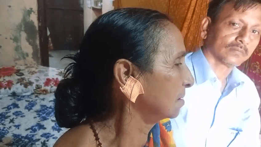 सोना समझ कर महिला की कानबाली खींची, महिला घायल